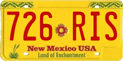 NM license plate 726RIS