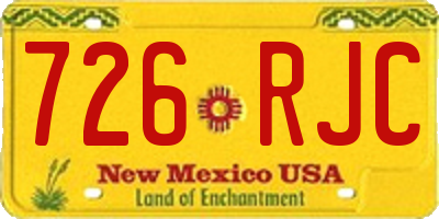 NM license plate 726RJC