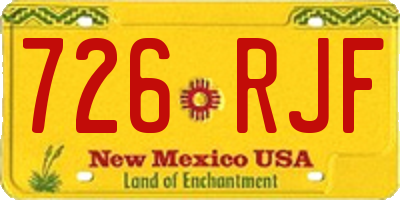 NM license plate 726RJF
