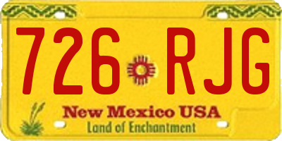 NM license plate 726RJG