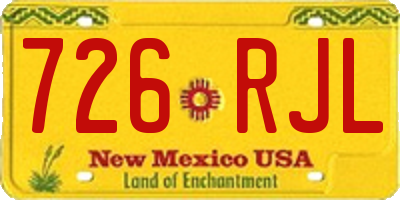 NM license plate 726RJL