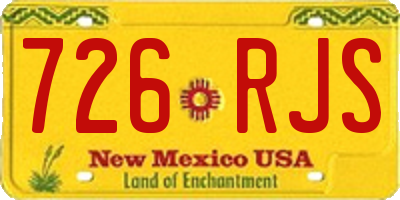NM license plate 726RJS