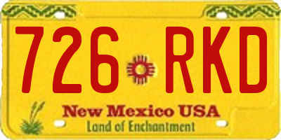 NM license plate 726RKD