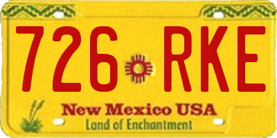 NM license plate 726RKE