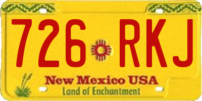 NM license plate 726RKJ