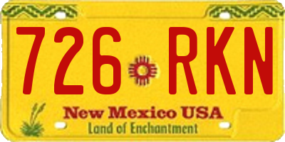 NM license plate 726RKN