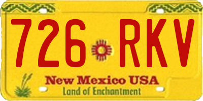 NM license plate 726RKV