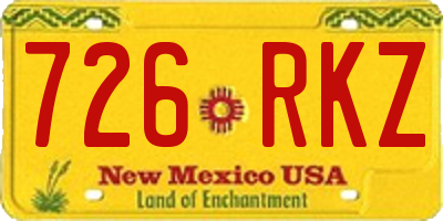 NM license plate 726RKZ