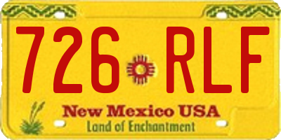 NM license plate 726RLF