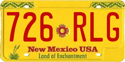 NM license plate 726RLG