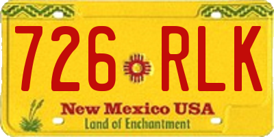 NM license plate 726RLK