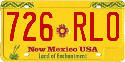 NM license plate 726RLO