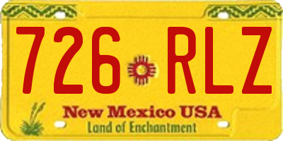 NM license plate 726RLZ