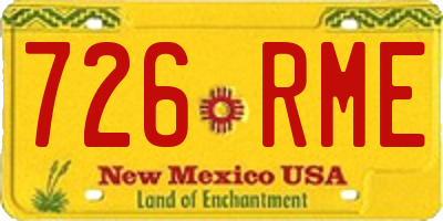 NM license plate 726RME