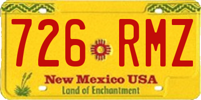 NM license plate 726RMZ