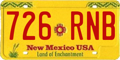 NM license plate 726RNB