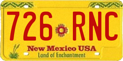 NM license plate 726RNC