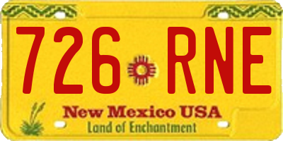 NM license plate 726RNE