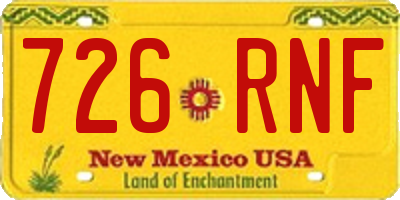 NM license plate 726RNF
