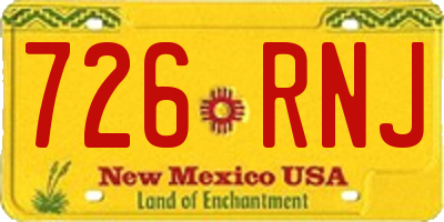 NM license plate 726RNJ