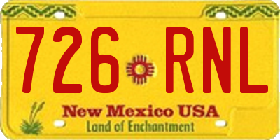 NM license plate 726RNL
