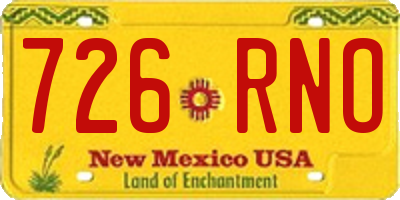 NM license plate 726RNO