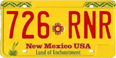 NM license plate 726RNR