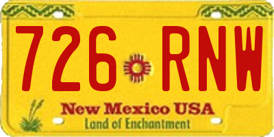 NM license plate 726RNW