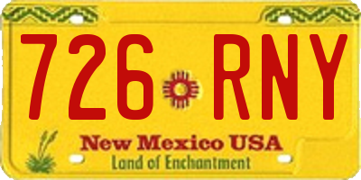 NM license plate 726RNY