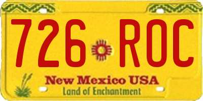 NM license plate 726ROC