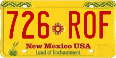 NM license plate 726ROF