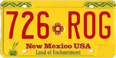 NM license plate 726ROG