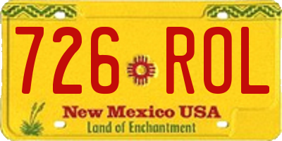 NM license plate 726ROL