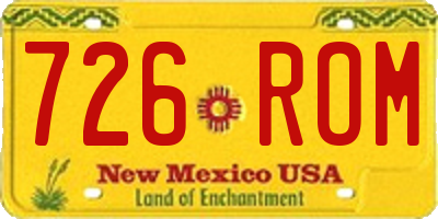 NM license plate 726ROM