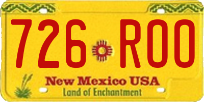 NM license plate 726ROO