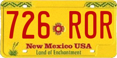 NM license plate 726ROR
