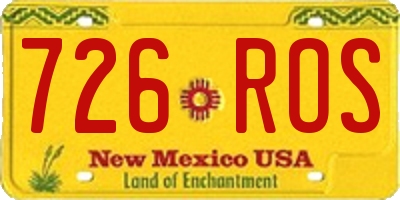 NM license plate 726ROS