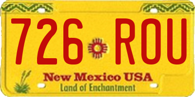 NM license plate 726ROU