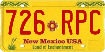 NM license plate 726RPC