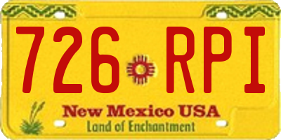 NM license plate 726RPI
