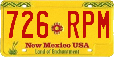 NM license plate 726RPM