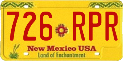 NM license plate 726RPR