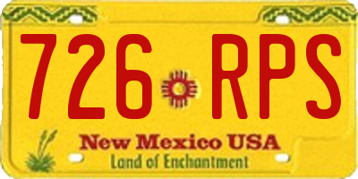 NM license plate 726RPS
