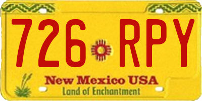 NM license plate 726RPY