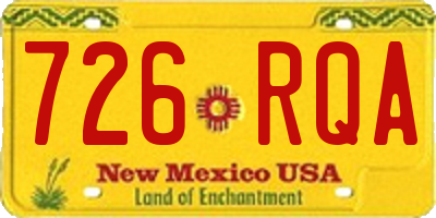 NM license plate 726RQA