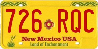 NM license plate 726RQC