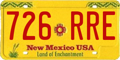 NM license plate 726RRE