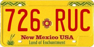 NM license plate 726RUC