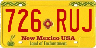 NM license plate 726RUJ