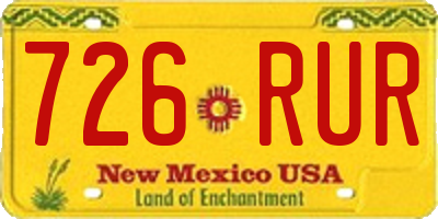 NM license plate 726RUR
